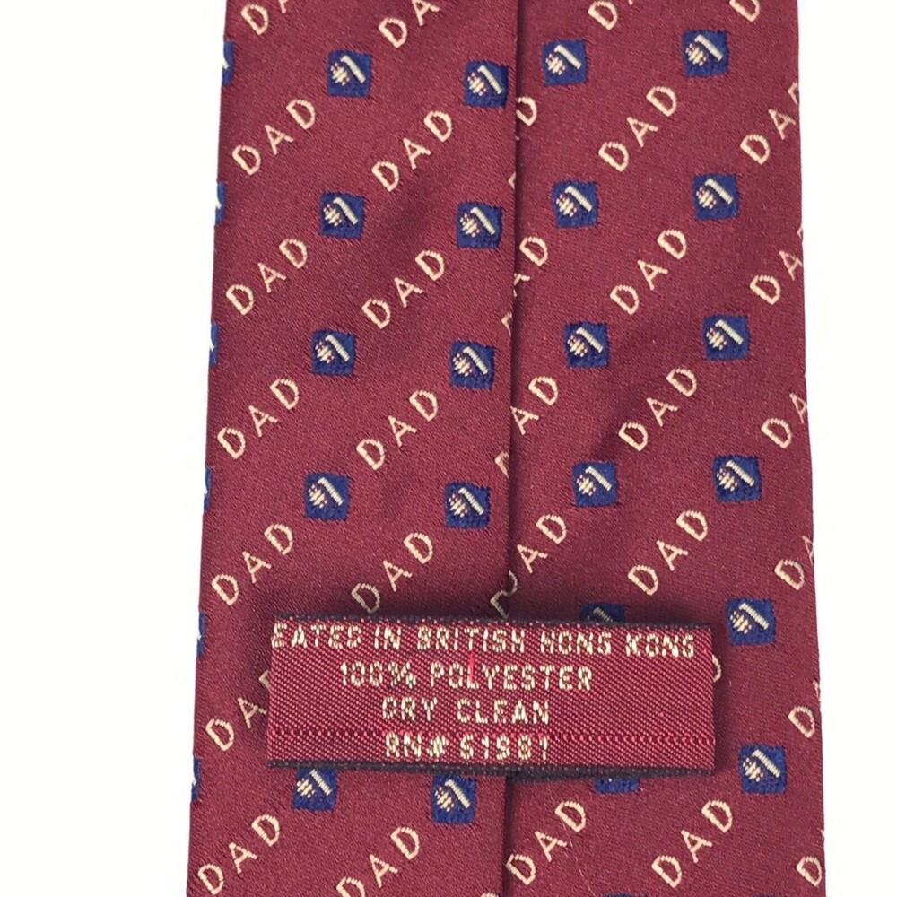 #1 Dad Father Family Father's Day Gift Red Classic Short Men's Tie Necktie 3x54" - Picture 6 of 9